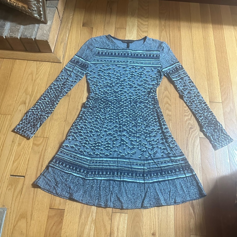 BCBGmaxazria Size XXS Blue Patterned Dress